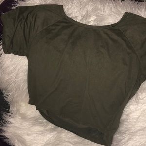 Hunter green suede tee shirt